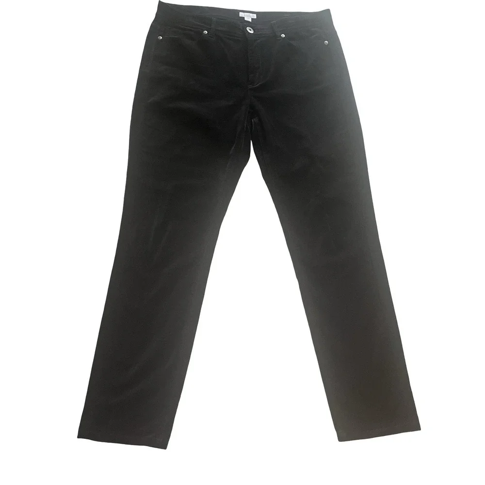 J.Jill Women's Size 10 Velvet Pants Black Skinny Capsule‎ Jeans Soft Stretchy